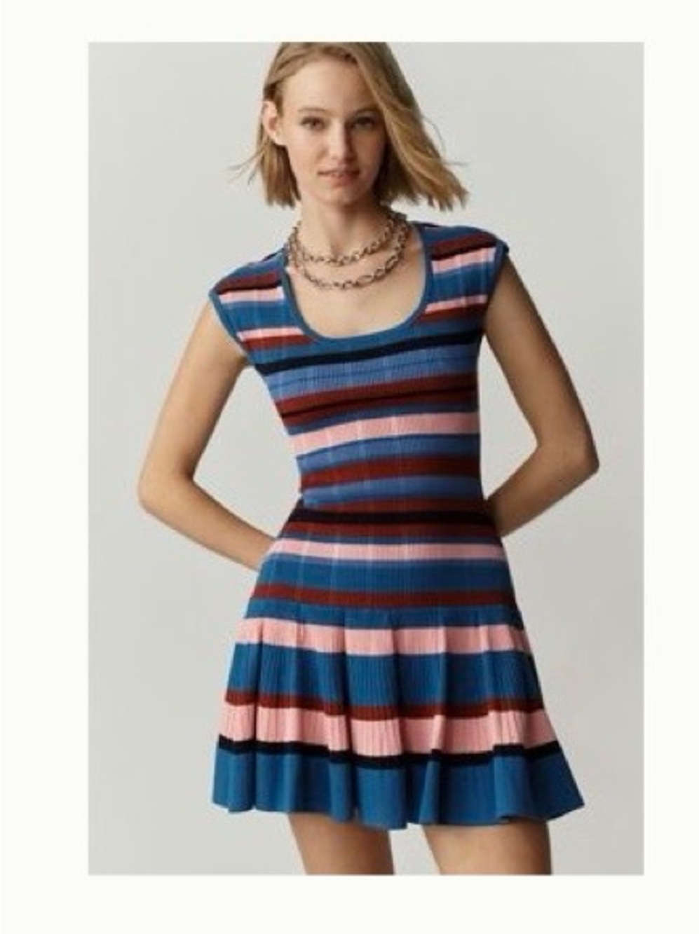 Beca Ribbed Sweater Fit & Flare Mini Dress by Maeve xxs